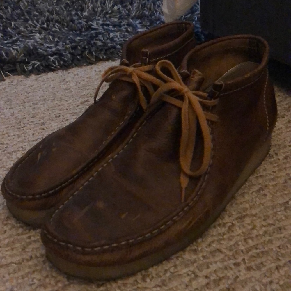 Men’s Clark’s Wallabees Size 14 Brown Leather